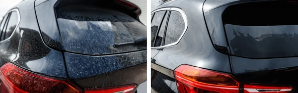 Exterior before/after